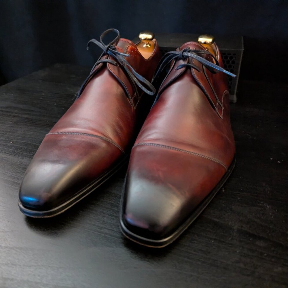 Finsbury Collection Vendome Men's Brown Leather Cap toe Oxfords EU 45.5 US 11.5 - Picture 4 of 14